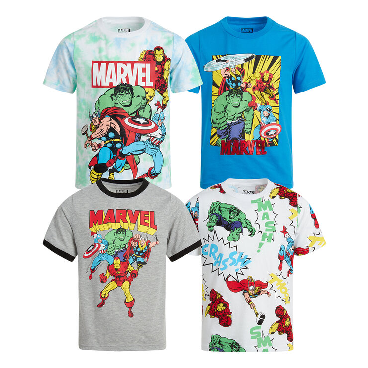 Varias licencias Playera 4 piezas para Niños y Niñas Varias Tallas y Colores — Imagen 1 de 4