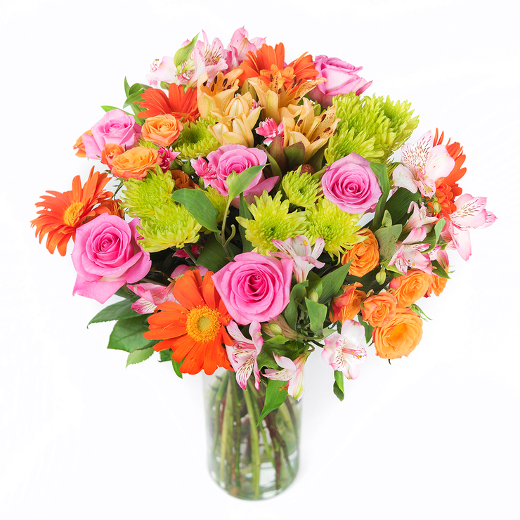 Chiltepec, Bouquet Mixto en Tonos Rosas y Naranjas — Imagen 2 de 2