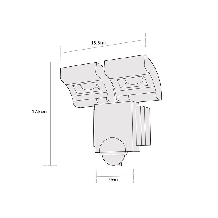 Estevez, Lámpara de Seguridad con 2 Reflectores LED y Sensor — Imagen 4 de 4
