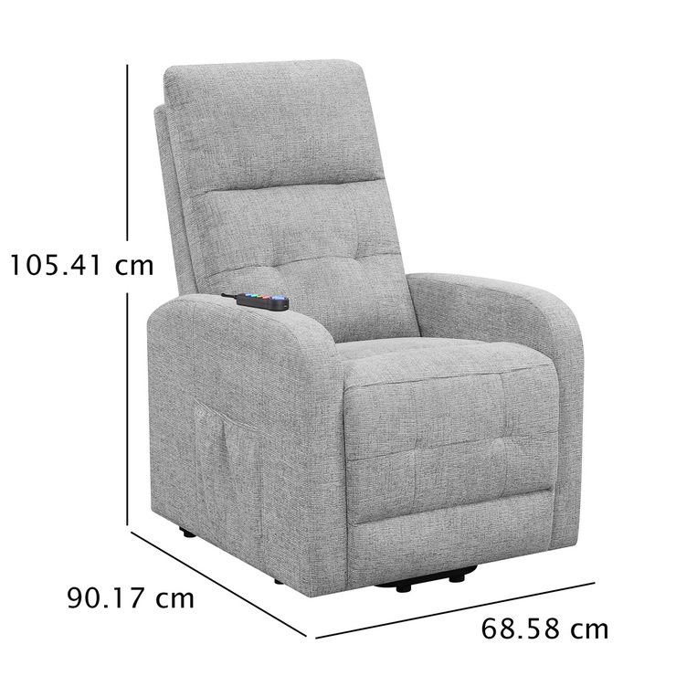 Coaster, Reclinable Eléctrico Kauai, Color Gris  — Imagen 2 de 4