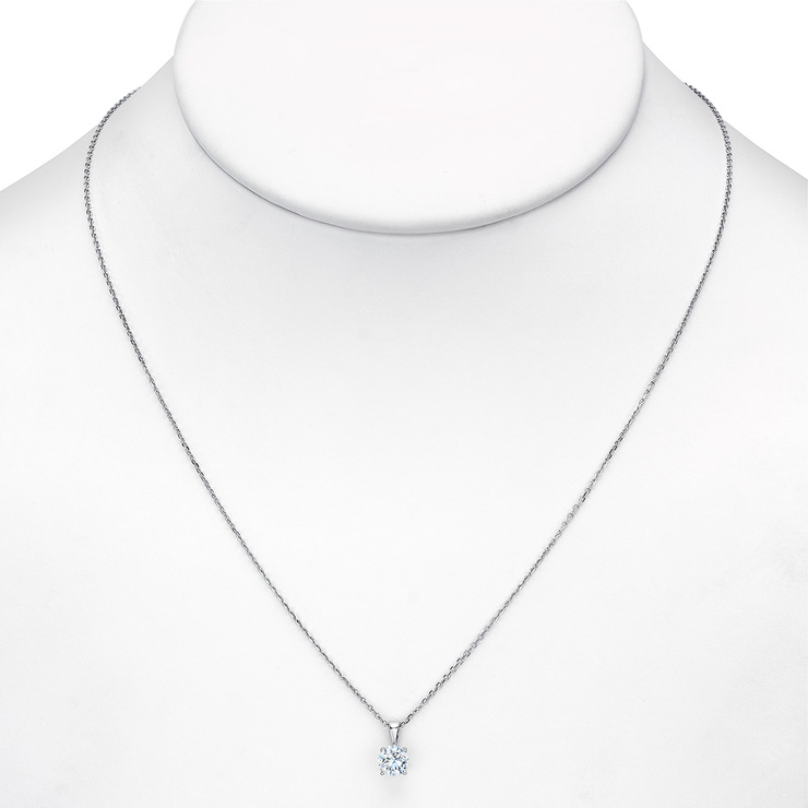 0.40ctw Collar de diamante solitario, oro blanco 14kt — Imagen 2 de 2