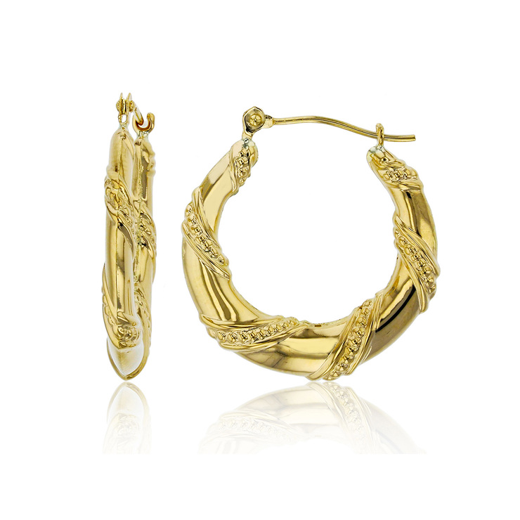 Aretes, Arracadas de Oro Amarillo de 14kt — Imagen 3 de 3