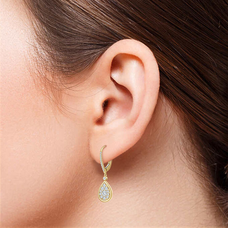 Aretes de Diamantes 0.70ctw, Oro de 14K — Imagen 4 de 4