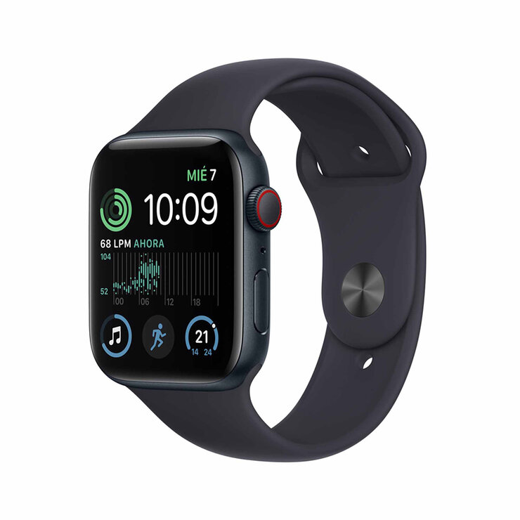 Apple Watch SE (GPS + Celular) Caja de Aluminio Medianoche 44mm con correa deportiva color medianoche  — Imagen 1 de 4