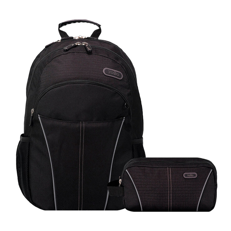Mochila Cambri con estuche multiuso Zurich Negro Totto — Imagen 1 de 4