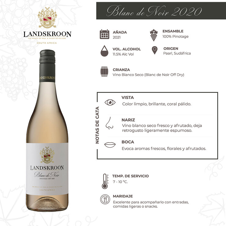 Vino Blanco Landskroon de Noir Off-Dry 750ml — Imagen 3 de 4
