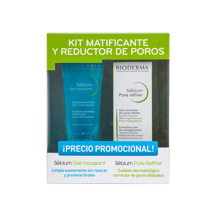 Kit Bioderma Sébium Pore Refiner 30ml + Sébium Gel 100ml — Imagen 1 de 4