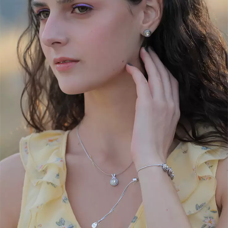 Mayfer, Juego de Aretes, Collar y Pulsera, Colección Santorini, con Cristal Austríaco — Imagen 4 de 4