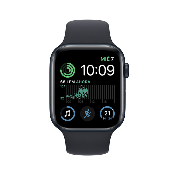 Apple Watch SE (GPS + Celular) Caja de Aluminio Medianoche 44mm con correa deportiva color medianoche  — Imagen 2 de 4