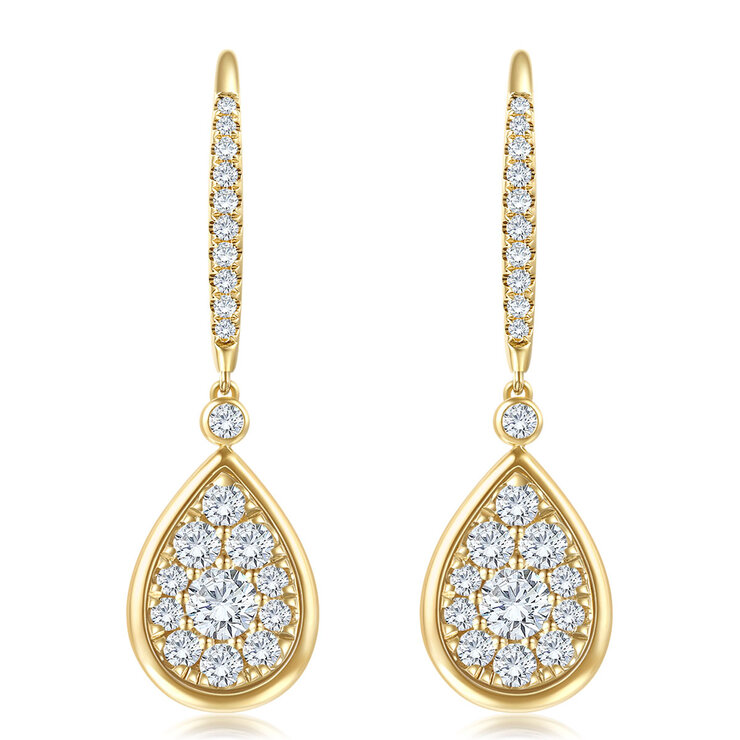 Aretes de Diamantes 0.70ctw, Oro de 14K — Imagen 3 de 4