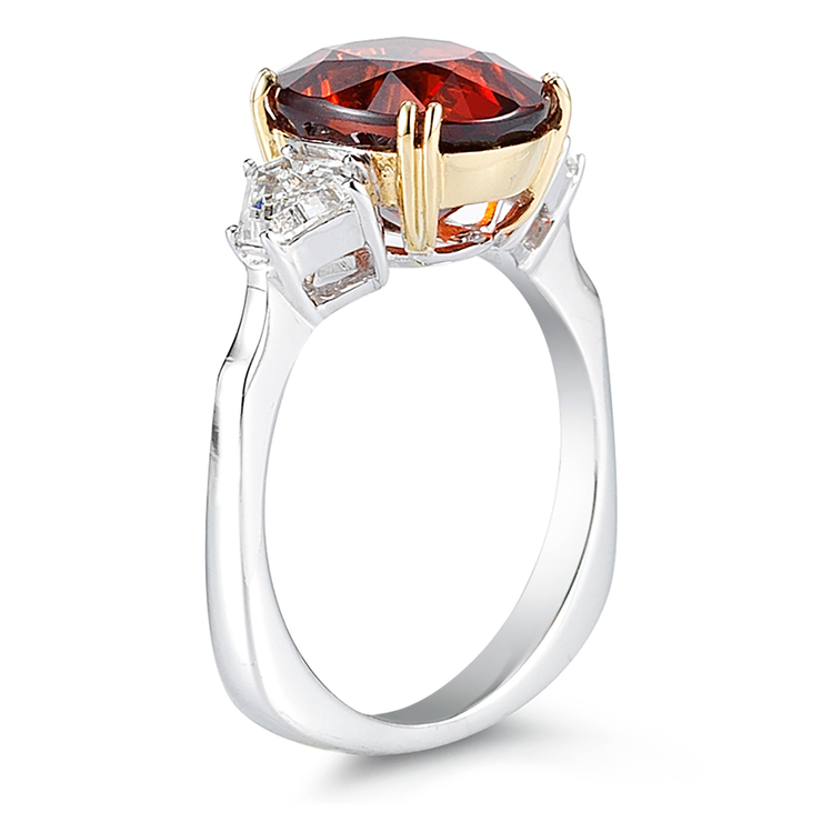 Anillo, Granate y Diamantes 0.57ctw, Oro Blanco de 18kt — Imagen 2 de 3