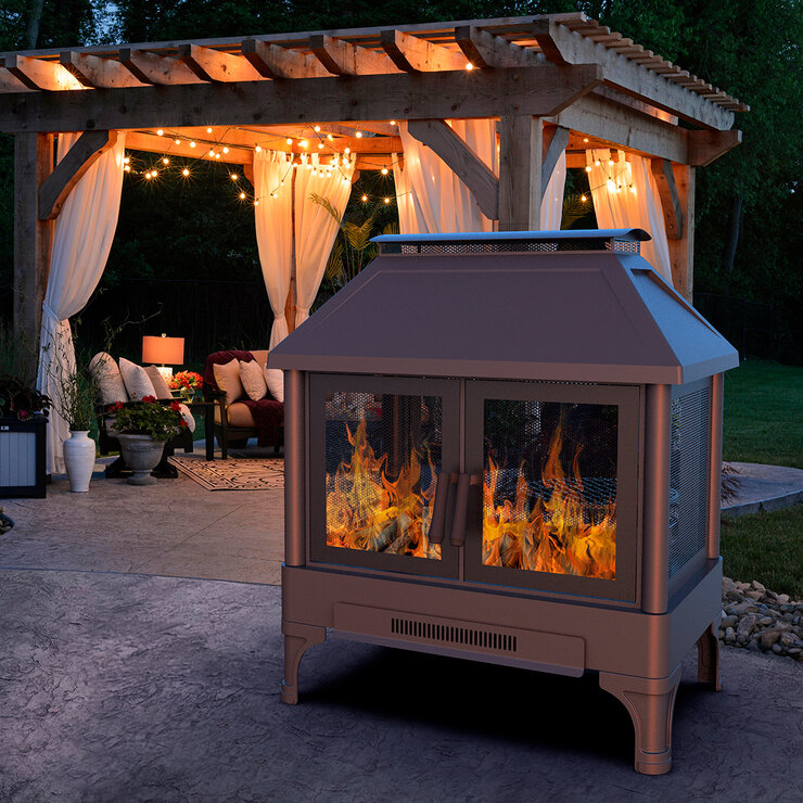 Hello Outdoors, Chimenea Rectangular Para Exteriores — Imagen 1 de 4