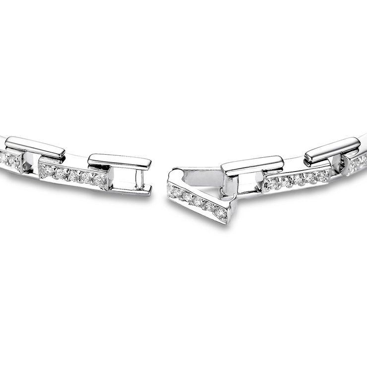 1.33ctw, Pulsera de Diamantes, 18.415cm, Corte Redondo Brillante, Oro Blanco 18K — Imagen 3 de 3