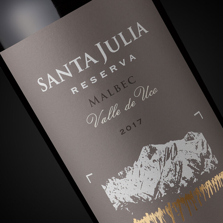 Vino Tinto Santa Julia Reserva Malbec 3 de 750ml — Imagen 2 de 3