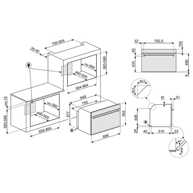 Horno eléctrico 90cm Smeg — Imagen 2 de 4