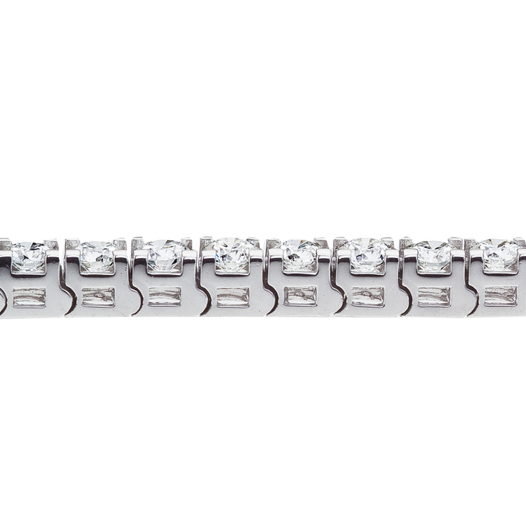 7.0ctw, Pulsera tenis de Diamantes, 17.78cm, Corte Redondo, Oro Blanco 18K — Imagen 2 de 2