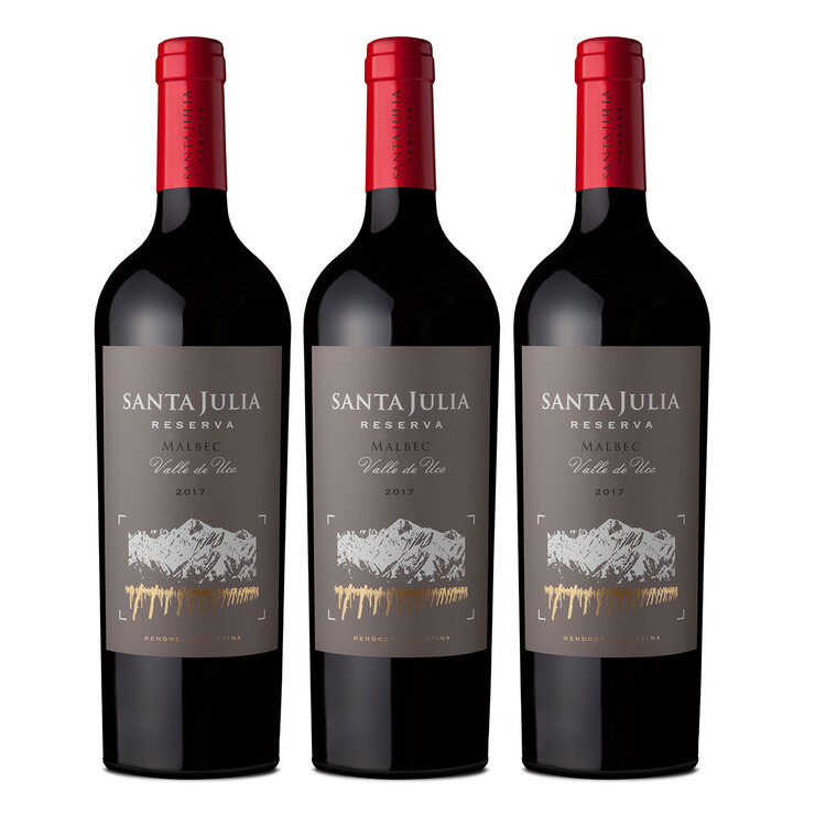 Vino Tinto Santa Julia Reserva Malbec 3 de 750ml — Imagen 1 de 3