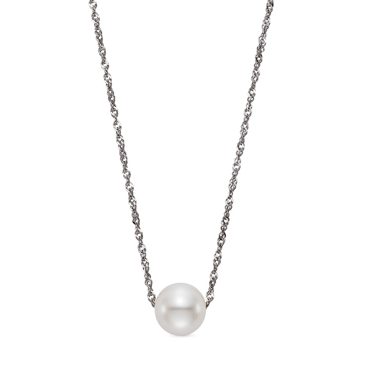 Collar de Perla, 8.5-9mm, Oro Blanco 14kt — Imagen 1 de 4