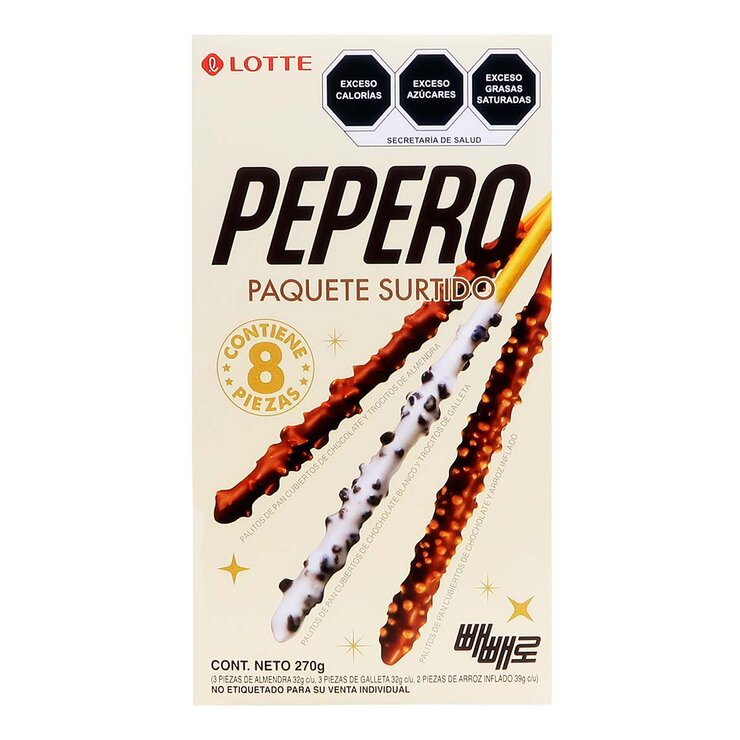 Pepero Surtido de Palitos de Pan Cubiertos de Chocolate 270 g — Imagen 1 de 4