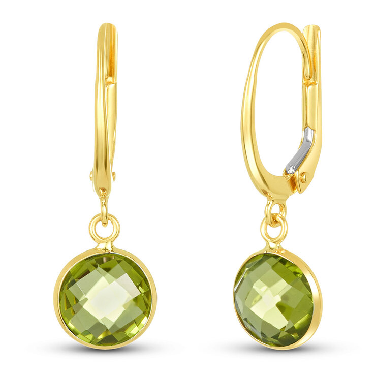 Aretes de Peridoto, Oro Amarillo de 14kt — Imagen 1 de 4