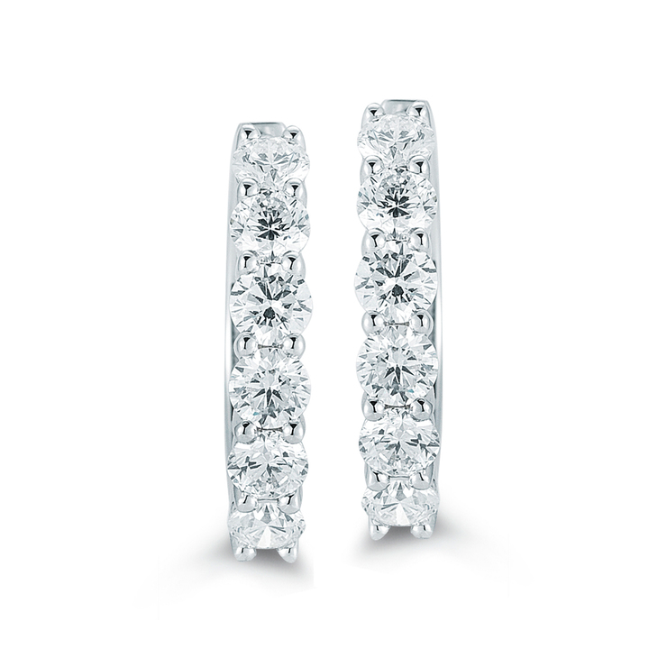 1.95ctw, Arracadas de Diamantes, Corte Redondo Brillante, Oro Blanco de 14kt — Imagen 2 de 2