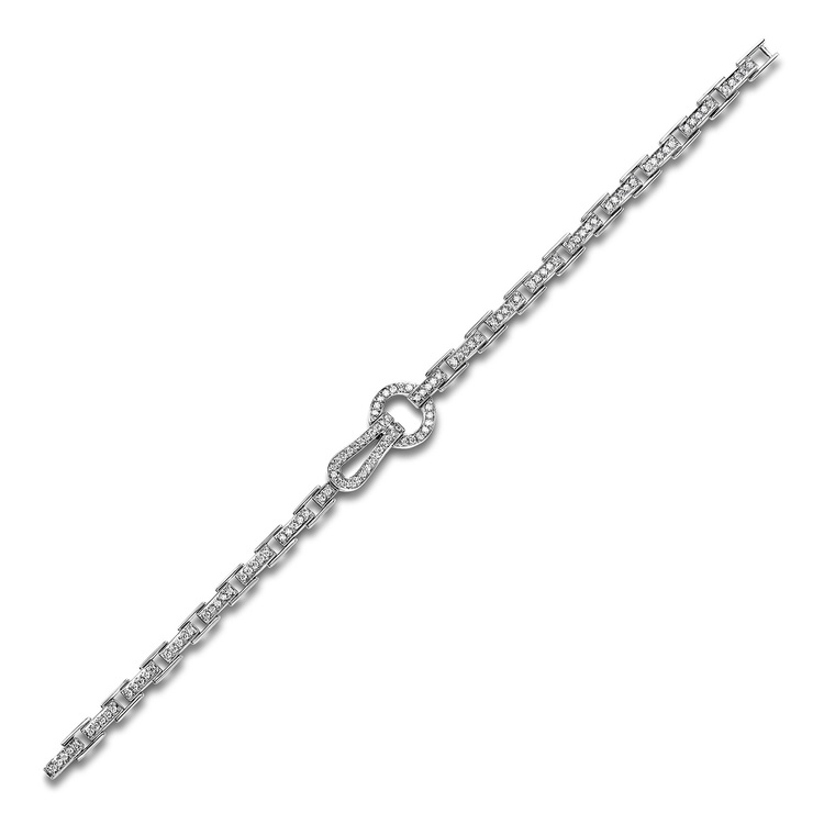 1.33ctw, Pulsera de Diamantes, 18.415cm, Corte Redondo Brillante, Oro Blanco 18K — Imagen 2 de 3