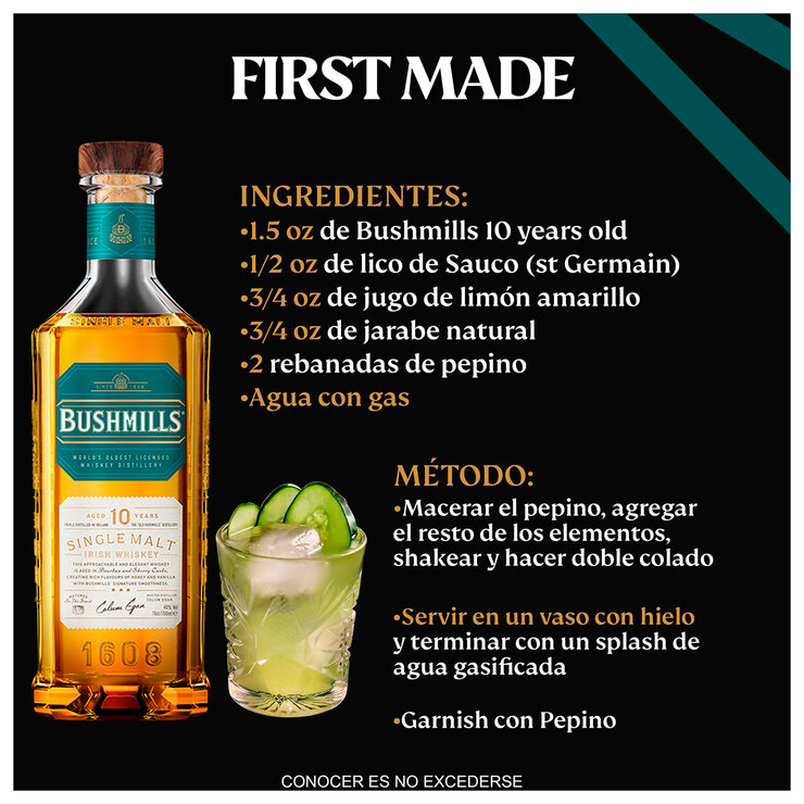Whiskey Bushmills 10 años 750ml — Imagen 2 de 4