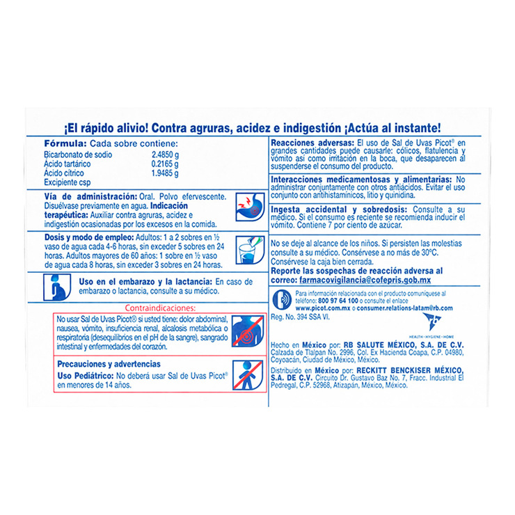 Picot Sal de Uvas 6 pzas de 10 Sobres  — Imagen 2 de 2