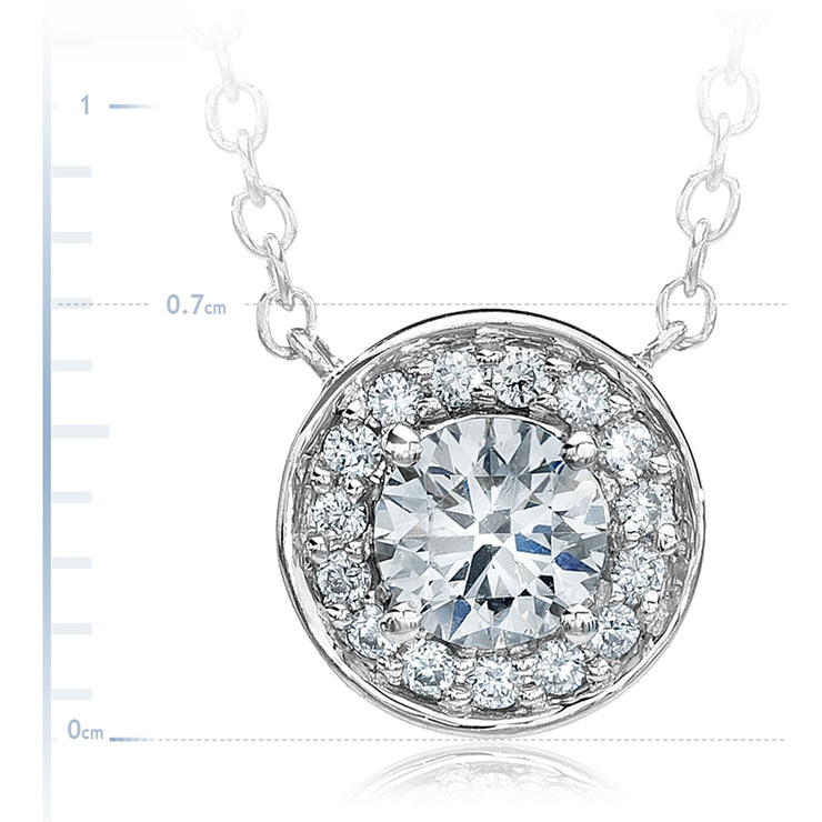 0.30ctw, Collar de Diamantes, Corte Redondo, Oro Blanco de 18kt — Imagen 2 de 4