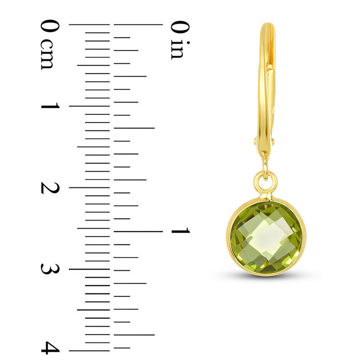 Aretes de Peridoto, Oro Amarillo de 14kt — Imagen 2 de 4