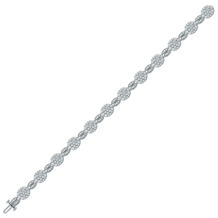 5.15ctw, Pulsera de Diamantes, 18.42cm,  Oro Blanco de 14kt — Imagen 2 de 2