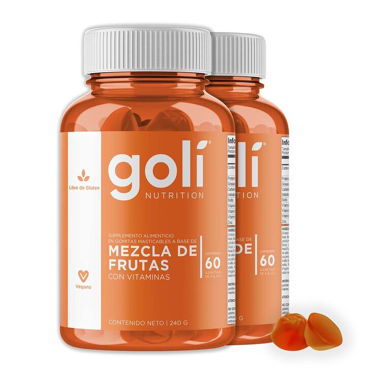 Goli Gomitas Mezcla de Frutas con Vitaminas 2 Frascos de 60 c/u — Imagen 1 de 4