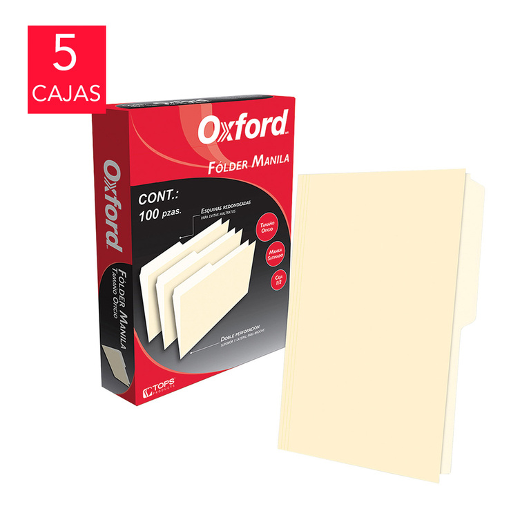 Oxford, Folder Manila Tamaño Oficio, 100 Piezas — Imagen 1 de 3