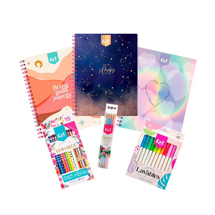 Kiut Paquete con Marcadores, Colores, Lápices de Grafito y Cuadernos Tamaño Profesional — Imagen 1 de 4