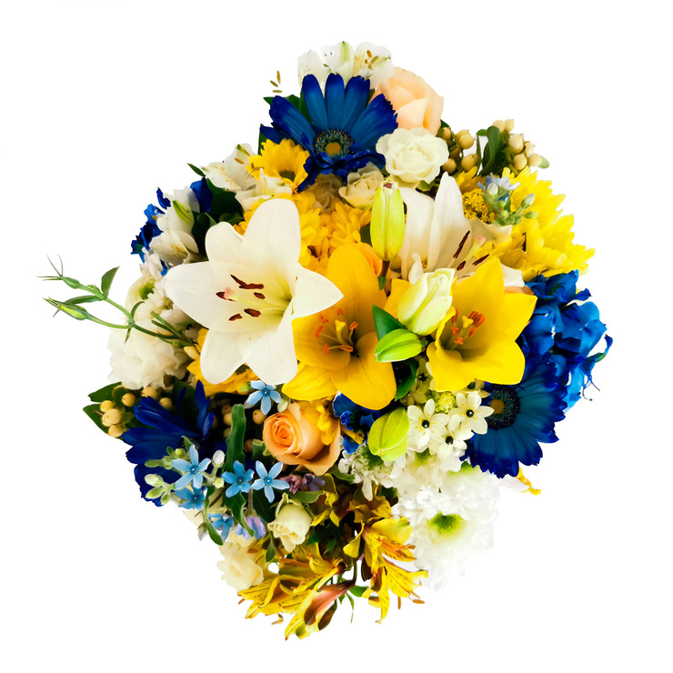 Chiltepec, Bouquet Mixto en Tonos Azules y Beige  — Imagen 1 de 2