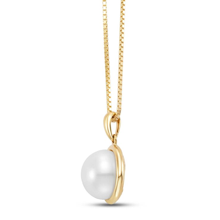 Collar de Perla, 9-10mm, Oro Amarillo de 14kt  — Imagen 3 de 4
