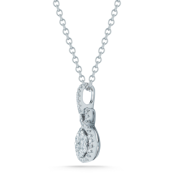 0.49ctw, Collar de Diamantes, Corte Redondo, Oro Blanco de 14kt — Imagen 2 de 3