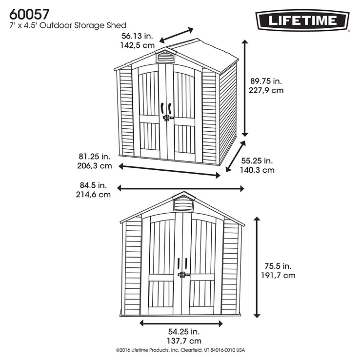 Lifetime, Cobertizo de 2.14m x 1.37m — Imagen 2 de 3
