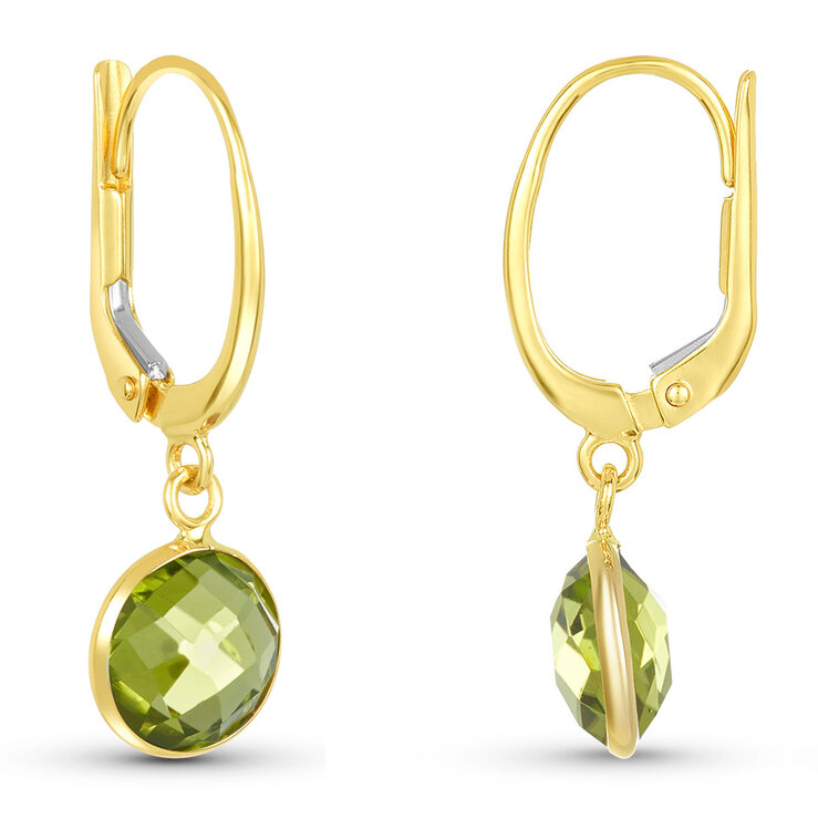 Aretes de Peridoto, Oro Amarillo de 14kt — Imagen 4 de 4