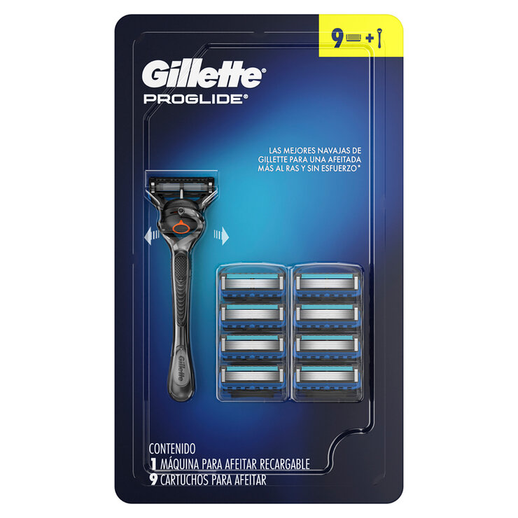Gillette Proglide Máquina Para Afeitar Recargable + 9 Repuestos Para Afeitar — Imagen 1 de 4