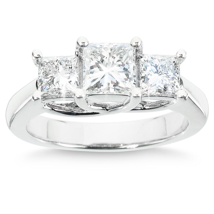 Anillo, 2.00ctw Diamantes, Corte Princesa, Platino — Imagen 1 de 2