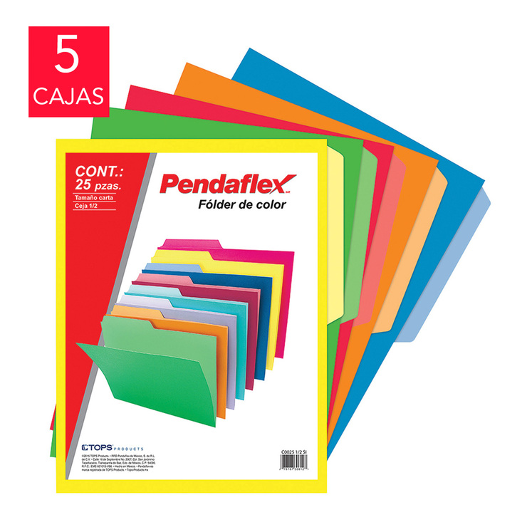 Pendaflex Folders Tamaño Carta Colores Intensos 175 Piezas — Imagen 1 de 3