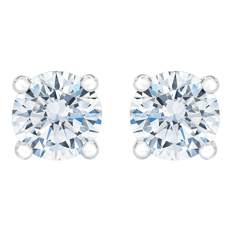 Aretes de Diamantes 0.50ctw, Platino, Redondo — Imagen 3 de 4