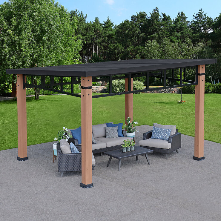 Yardistry, Pérgola de Madera con Techo Plano de 3.65M x 4.26M — Imagen 3 de 4