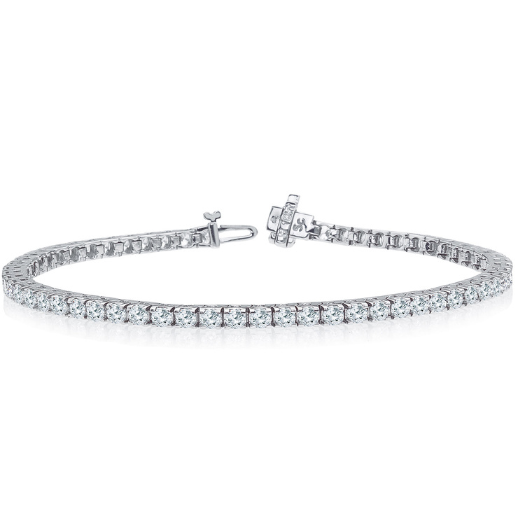 5.0ctw, Pulsera tenis de Diamantes, 20.32cm, Oro Blanco 18K — Imagen 1 de 3