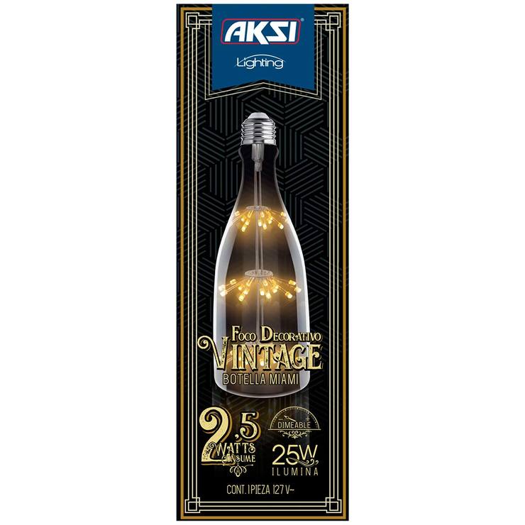 AKSI, 2 Focos Decorativos de Botella LED Vintage Miami — Imagen 2 de 3