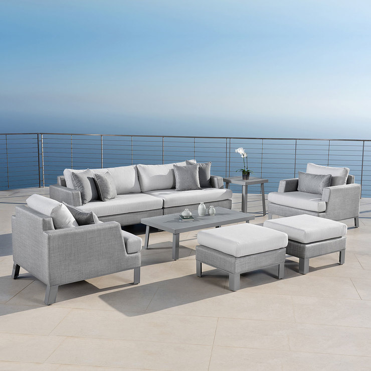Portofino Sala para Jardín Modern Sling de 8 piezas, Color Gris — Imagen 1 de 4