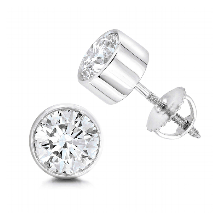 RD DIA 2.00CTW PLATINUM STUD EARRINGS (E COM) — Imagen 1 de 2