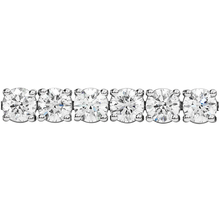 10.00ctw, Pulsera de Diamantes, 17.78cm, Corte Redondo Brillante, Oro Blanco de 14kt — Imagen 2 de 3