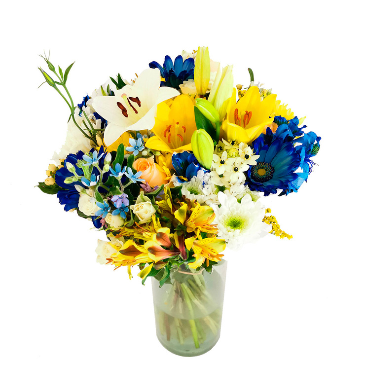 Chiltepec, Bouquet Mixto en Tonos Azules y Beige  — Imagen 2 de 2